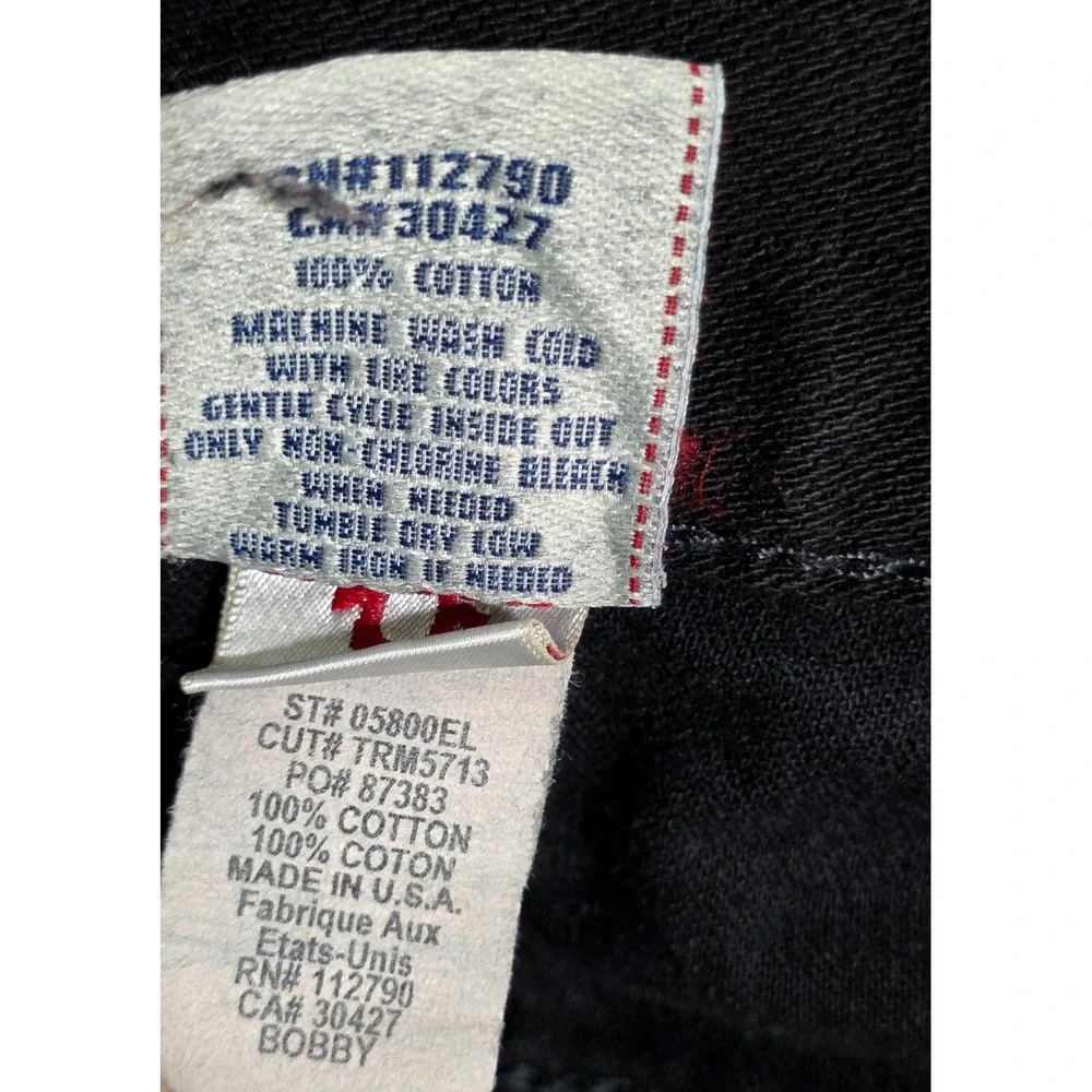 True Religion vintagey2k Bobby Jeans Mens 40 Black Straight Leg Denim